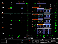 Nhà văn phòng 5 tầng + 1 tum FUll [dwg] kiến trúc, kết cấu 9x15m